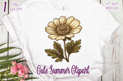 Golden daisy wildflower clipart png| Vintage flower graphics Product Image 1