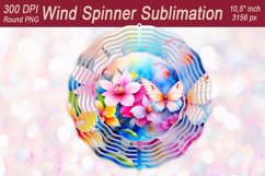 Watercolor Flowers Wind spinner | Wind spinner sublimation Product Image 1