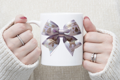 3d Christmas coquette bows design| Lilac bow T-shirt clipart Product Image 3