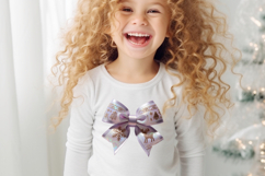 3d Christmas coquette bows design| Lilac bow T-shirt clipart Product Image 4