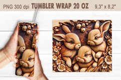 Cute rabbits tumbler| Easter wooden tumbler sublimation Product Image 1