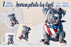 Dog with American flag clipart | USA Patriotic dog png Product Image 1
