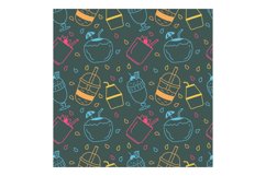 Food Menu Meal Drink Hand Drawn Doodle Seamless Pattern Product Image 2