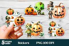 Halloween stickers PNG | Printable Halloween sticker bundle Product Image 7
