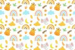 giraffe and elephant childish pattern Product Image 3