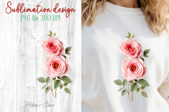 Summer flowers sublimation design png | Cute roses clipart Product Image 1