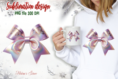 3d Christmas coquette bows design| Lilac bow T-shirt clipart Product Image 2