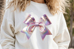 3d Christmas coquette bows design| Lilac bow T-shirt clipart Product Image 1