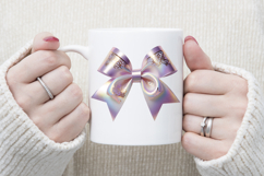 3d Christmas coquette bows design| Lilac bow T-shirt clipart Product Image 3