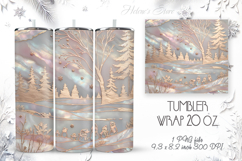 Christmas tree tumbler wrap 20oz sublimation | Magic snowman Product Image 1