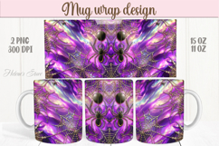 Purple Halloween web spider pattern iridescent mug wrap png Product Image 1