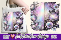 Golden Pastel Flower illustration |Purple sublimation design Product Image 1