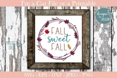Fall sweet Fall Wreath SVG, PNG, DXF, EPS, JPEG Product Image 1