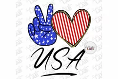 Peace Love USA 4th of July Patriotic Sublimation Download Product Image 1