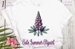 Lupine wildflower clipart png| Vintage flower graphics Product Image 1