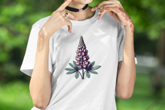 Lupine wildflower clipart png| Vintage flower graphics Product Image 2