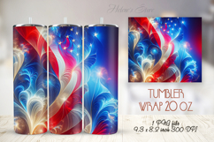 USA Patriotic tumbler wrap 20oz | Fourth of July holiday png Product Image 1