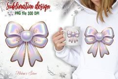3d Christmas coquette bows design| Lilac bow T-shirt clipart Product Image 2