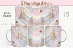 Pastel Magic Christmas mug wrap png |Pink &amp; gold mug design Product Image 1