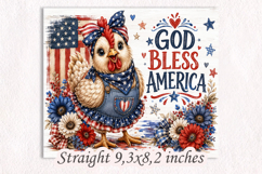 God Bless America Chicken 20oz Tumbler Wrap PNG Product Image 2