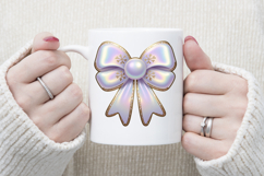 3d Christmas coquette bows design| Lilac bow T-shirt clipart Product Image 3