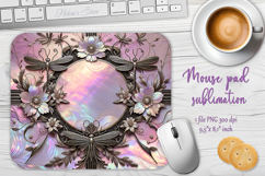 Iridescent lilac 3D floral mouse pad sublimation design png Product Image 1