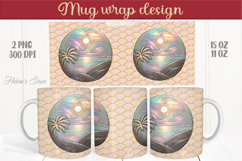 Summer beach palm tree mug wrap 15oz sublimation designs png Product Image 1