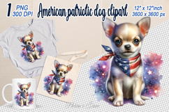 Dog with American flag clipart | USA Patriotic dog png Product Image 1
