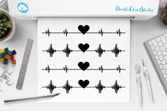 Heartbeat SVG, Cardio Heart SVG files for Silhouette Cameo and Cricut Product Image 4