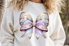 3d Christmas coquette bows design| Lilac bow T-shirt clipart Product Image 2