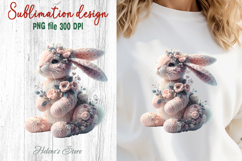 Easter flowers bunny Sublimation designs | Religious clipart Product Image 1