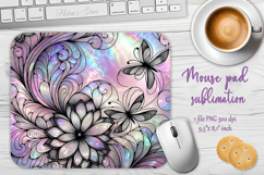 Iridescent lilac black floral mouse pad sublimation design Product Image 1