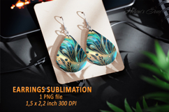 Gold Aquamarine Ocean earrings design| Teardrop earring png Product Image 1