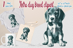 Cute vintage dog clipart | Retro dog breed design png Product Image 1