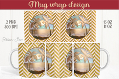 Summer beach palm tree mug wrap 15oz sublimation designs png Product Image 1