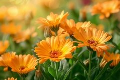 Vibrant orange calendula flowers in bloom Product Image 1