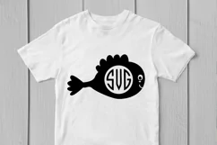 Cute Fish - Animal SVG EPS DXF PNG Monogram Cutting Files Product Image 2