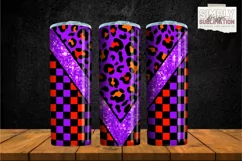 Halloween Colored Checkered 20 oz Skinny Tumbler Wrap| Png Product Image 3