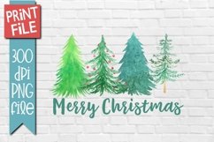 Merry Christmas Trees Sublimation Design Product Image 1
