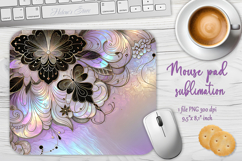 Iridescent lilac black floral mouse pad sublimation design Product Image 1