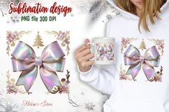 3d Christmas coquette bows design| Lilac bow T-shirt clipart Product Image 2
