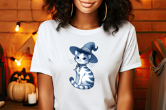 Cute Halloween cat clipart |Coquette bows hat shirt designs Product Image 2