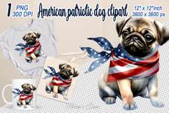 Dog with American flag clipart | USA Patriotic dog png Product Image 1
