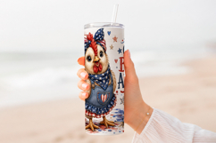 God Bless America Chicken 20oz Tumbler Wrap PNG Product Image 5