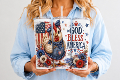God Bless America Chicken 20oz Tumbler Wrap PNG Product Image 4
