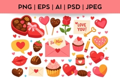 Cute Valentine's Day Doodle| Vector &amp; PNG Illustration Product Image 1