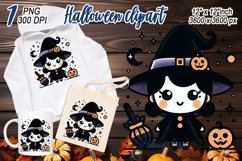 Cute Halloween Witch clip art png | Funny girl shirt designs Product Image 2
