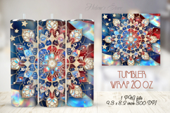 USA Patriotic tumbler wrap 20oz | Fourth of July holiday png Product Image 1