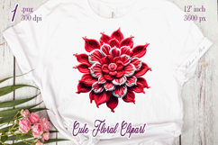 Red yarn crochet Roses Clipart |Amazing knitted flower png Product Image 1