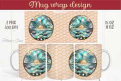 Summer beach palm tree mug wrap 15oz sublimation designs png Product Image 1